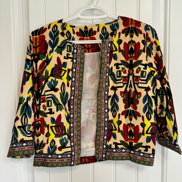 Bold Patterned Cropped Boxy Jacket - Picture 1 of 3